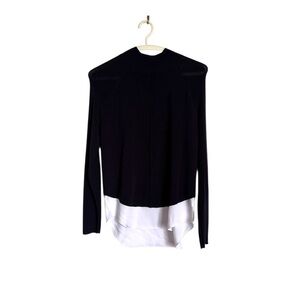 Ted Baker Black Asymmetrical Crop Blouse